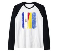 Paraguay Ukraine Half Flag Paraguayan Ukrainian Heritage Raglan Baseball Tee