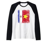 Paraguay Vietnam Half Flag Paraguayan Vietnamese History Raglan Baseball Tee
