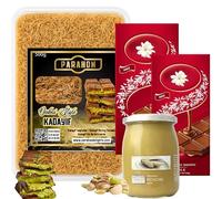 PARAHON Knafeh Kit - Kunafa Filo, Pistachio Cream & Chocolate - Arabic Dessert Gift Set (900g, Pistachio Milk Choco Kunafa)
