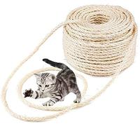 Parain Sisal Rope for Cat Scratch Tree/Scratching Post/Scratching Column, Natural Sisal Rope 6mm (8mm, 50m)