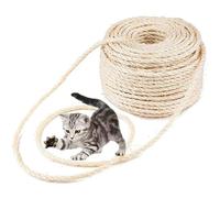 Parain Sisal Rope for Cat Scratcher/Tree Replacement Cat Scratching Post,6mm 10m/33FT Natural Scratching rope