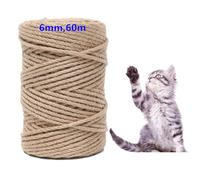 Parain Sisal Rope for Scratching Post Cat Tree Natural Sisal Rope 6 mm 60 m