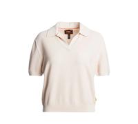 Parajumpers Womens Shan Moonbeam Cram Polo Shirt - Cream Cotton - Size Small