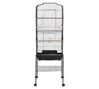 Parakeet Aviary - Large Rolling Bird Cage, Heavy Duty Metal Frame | 54" Tall Bird House for Cockatiels, Lovebirds, Macaw, Finches, Bald Eagle, Canary, Cage on N for Z