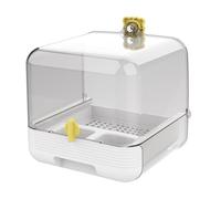 Parakeet Bath - ABS 20.8 x 18.8 x 18.5 cm Pull-Out Parrot Feeder for Cage 2 in 1 Transparent Bathtub Bowl | Quick Cleaning Bird Bath Container for Pet Birds Indoor Garden Yard Deck Use