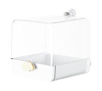 Parakeet Bath | Clear Parrot Bathtub for Birds,Indoor Bird Bath with Bottom Drawer, Caged Parrot Bathing Tub with Hooks for Parakeet Budgerigar