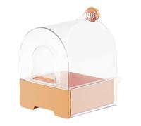 Parakeet Bath Container - Bird Bath for Cages, 6.69 x 9.45 Inch Safe Non-Slip Bath Container for Birds, Sturdy Transparent Container with Flat Design, Shower Accessories for Pet Supplies Outdoor