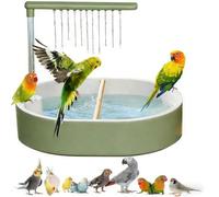 Parakeet Bath For Cage - 26-Hole Automatic Flowing System & Easy-Clean Filter | Automatic Circulating Bird Shower For Cockatiel, Lovebird, parakeet | Indoor Bathing Pool For Parrot, Finches, Conure