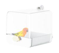 Parakeet Bath | Portable Parrot Bath Bird Shower | Caged Parrot Bathing Tub with Bottom Drawer, Bird Cage Accessories with Hooks for Little Parrots
