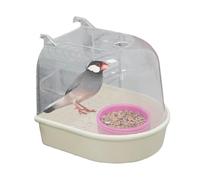 Parakeet Bath - Pull out Clear Feeder Box, Transparent Bird Bath Tub with