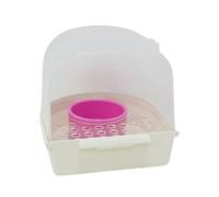 Parakeet Bird Bath, Parakeet Bird Bath for Indoor Outdoor, Pull Out Clear Feeder Box, Durable Acrylic Water and Food Dispenser, Easy Install Design, Ideal for Parrots Finches Monk Aviary