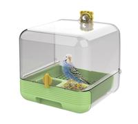 Parakeet Bird Bath - Pull-out Parrot Feeder for Cage,Transparent 2 in 1 Bowl Quick Cleaning for Indoors Inside or Outdoors on Deck Garden Pet