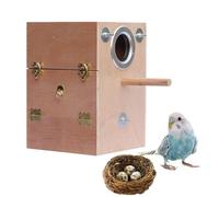 Parakeet Bird Breeding Nesting Box - Parrot Crossing House Wood Bird Biery Badge Cage | Parakeet Nesting Box for Love Birds, Parrots, Pigeons, Cockatiels, and Budgies is a safe wooden cage