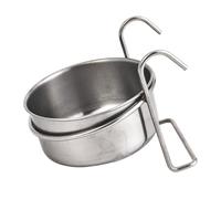 Parakeet Bird Food Feeding Cup | Indoor Parachute Drinking for Conure ab Bird in Suspended Stainless Steel Sturdy Spillproof Water Bowl | Large Size: Approx. 14x5.5cm/5.51x2.17inch 164g