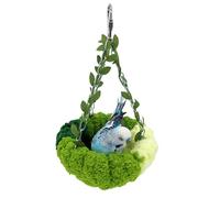 Parakeet Bird Nest Coral Fleece Hanging Bird Bed Small Size Green Bird Hammock Swing Bird Sleeping Hut for Conures, Budgies, Love Birds (Green, 23.5cm*14cm)
