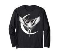 Parakeet Budgie Parrot Witch Hat Crescent Moon Sarcy Scary Long Sleeve T-Shirt
