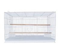 Parakeet Cage Large Spacious Wrought Iron Parrot Cage, Foldable Large Bird Cage For Pet Store, Bird Villa With Breeding Port(White-set2)