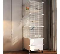 Parakeet Cage, Parakeet Bird Cage, Raised Baffle Design To Prevent Food Spillage, with Slide-out Tray, Open Top Parrot Cage ()