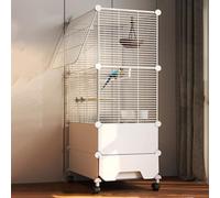 Parakeet Cage, Parakeet Bird Cage, Raised Baffle Design To Prevent Food Spillage, with Slide-out Tray, Open Top Parrot Cage ()