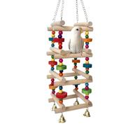 Parakeet Cage Teething Toy, Natural Wood, Climbing Ornament, Bird Toy, for Safe Nibbling for Adults and Families