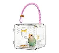 Parakeet Carrier - 20 x 18 x 19 cm, Transparent Ventilated Box for Animals, Lightweight and Sturdy Bird Bag | Outdoor Walks on Vacation Vet On The Go P