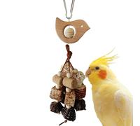 Parakeet Chew Toys - Natural Wooden Cage Accessories | Bite-Resistant Hanging Perches For Cockatoos | Interactive Play Items F0r Sun Conure | Climbing Activity Tools | Pecking Enrichment Gear For C0ck