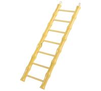 Parakeet Climbing Ladder Hanging Bird Step with Hooks | Yellow Plastic Build, Smooth Rustic Finish, for Cage Enrichment and Easy Setup for Conures and Mini-macaws