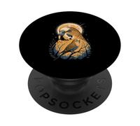 Parakeet Cosmic Moon Bird Fantasy Night Scene PopSockets Adhesive PopGrip