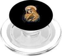 Parakeet Cosmic Moon Bird Fantasy Night Scene PopSockets PopGrip for MagSafe