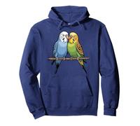 Parakeet Couple Cute Budgie Bird Lovers Art Pullover Hoodie