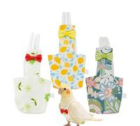 Parakeet Diaper | Protective Reusable Clothes | 3 Pieces Pigeon Pants Urine Wet Suit | Soft Adjustable Bird Diaper | Home Care Travel Training For Small Pet Birds | Finches Lovebirds Cockatoos Conures