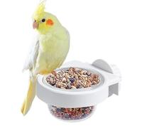 Parakeet Dish, Bird Feeder, 3.78x2.83x1.65in Feeding Cups, Cage Accessories, Watering Supplies for African Greys, Conure Parrots, Chinchilla Habitat, Pet Bowl, Clamp Mount, Animal Care, Aviary Setup