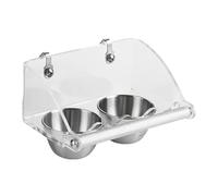 Parakeet Feeding Bowl | Stainless Steel Bowl - Bird Feeder with Acrylic Stand | for Parakeets, Cockatiels, Macaws, Canaries, Finches