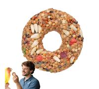 Parakeet Food - Colorful Grain Teaser Ring, Donut Shape Training Toy | Stimulating Stimulating Bird Feeder Toy, Hanging Forging Treat Ring, Fun Chewing Snack Activity for Birdhouse Cage Setup
