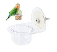 Parakeet Food Dish - Detachable Bird Cage Feeder Cups,Transparent Acrylic Container Feeder for Pet Supplies Finch Cockatiel Canary Parrot Water