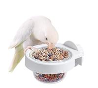 Parakeet Food Dish - Large Bird Feeding Cups, Clamp Mounted Water Bowl with Secure Hold, Cage Accessories, Pet Watering Supplies, Feeding Container for African Greys Conure Chinchilla