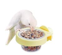 Parakeet Food Dish | Transparent Parrot Feeder Anti-Tip,9.6x7.2x4.2cm Bird Feeder Bowl, Pet Waterer, Watering Supplies, Water Bowls Clamp For Cockatiels Lovebird Chinchilla