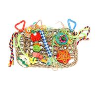 Parakeet Foraging Toys for Cage - Woven Climbing Hammock Mat | Parrot Cage Accessories Stuff, Shredding Chewing Toys for Lovebirds, Parakeets, Budgerigars, Conure, Cockatiel