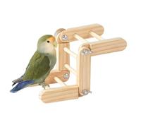 Parakeet Ladder - Climbing Ladder | Pet Toy - Natural Wooden Climbing With Adjustable Angle And Easy Installation, Enrichment Accessory For Parrots Hamsters