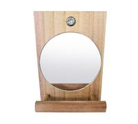 Parakeet Mirror for Cage - 13x9x4.5cm Bird Perches with Mirror Toys | Wooden Stand Interactive Chewing Pet Supplies for Cockatiel Canary Finch Lovebird African Grey Macaw