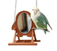 Parakeet Mirror for Cage Interactive Parrot Swing Stand Toy