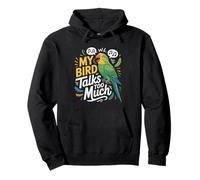 Parakeet Mom Bird Talks Too Much Chatty Budgie Funny Owner Pullover Hoodie
