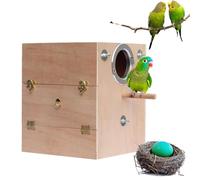Parakeet Nest Box - Wood Bird Nesting Box | Parrots Mating House | Breeding box-x For Finch Lovebirds | Wooden Nest Parrot Mating Cage For Cockatiel, Parrots, Parakeet
