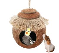 Parakeet Nest - Food Storage Feature Parakkeet Nesst Box | Flexible Hanging System Natural Fiber Transparent Breeding Box | Coconuts Shell Bird Nes-t House Attached to Most Cages