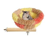 Parakeet Nest | Parrot Nest Flannel Parakeet Bed - Warm Nesting Small Bed, Wooden Perch Pet Supplies for Cockatiel Canary Finch Macaw Parrot African Grey Conure