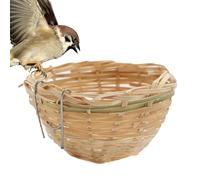 Parakeet Nest - Wood 10 x 6 cm | Natural Hand Woven Finch Nest | Bird Nesting Box | Natural Hummingbird Nests Suitable for Small Birds Like Sparrows and Swallows for Nesting and Daily Bird Care