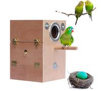 Parakeet Nesting Box - Bird Nest Breeding Box | Wood Bird Breeding Nest, Parrot Mating Cage, Multipurpose and Adjustable Wood Mating Cage Portable for Lovebirds, Cockatiel, Pigeons,