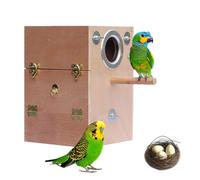 Parakeet Nesting Box - Parrot Crossing Box Cage, Wooden Breeding House Budgies Cockatiel Love Bird | Bird Nest Box for Cage Indoor Pet Bird Breeding Crate, Birdhouse Shelter, Finch Hatch Home Nest