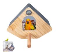 Parakeet Nesting Box - Solid Wood Bird Breeding Shelter, Transparent Viewing Window, Easy Cleaning Slide Out Panel, Ventilated Design | Functional Structure With Cage For Outdoor Indoor Setup