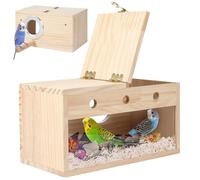 Parakeet Nesting Box, Transparent Bird House, Natural Wooden Breeding Box for Cockatiel, Mating Box for Lovebird, Budgies, and Other Small to Medium-Sized Birds